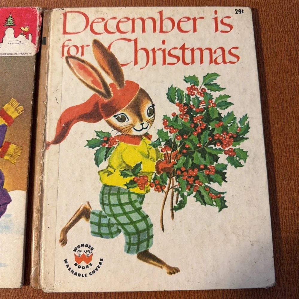 Vtg 1960's‎ Wonder Books Merry Christmas Mr. Snoman & December Is For Christmas